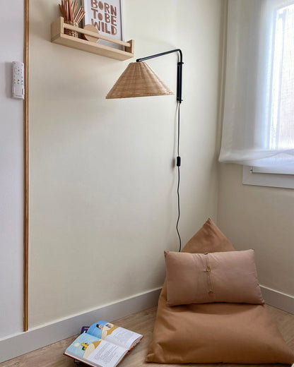  Wall Lamp PALENA Adjustable Rattan Natural