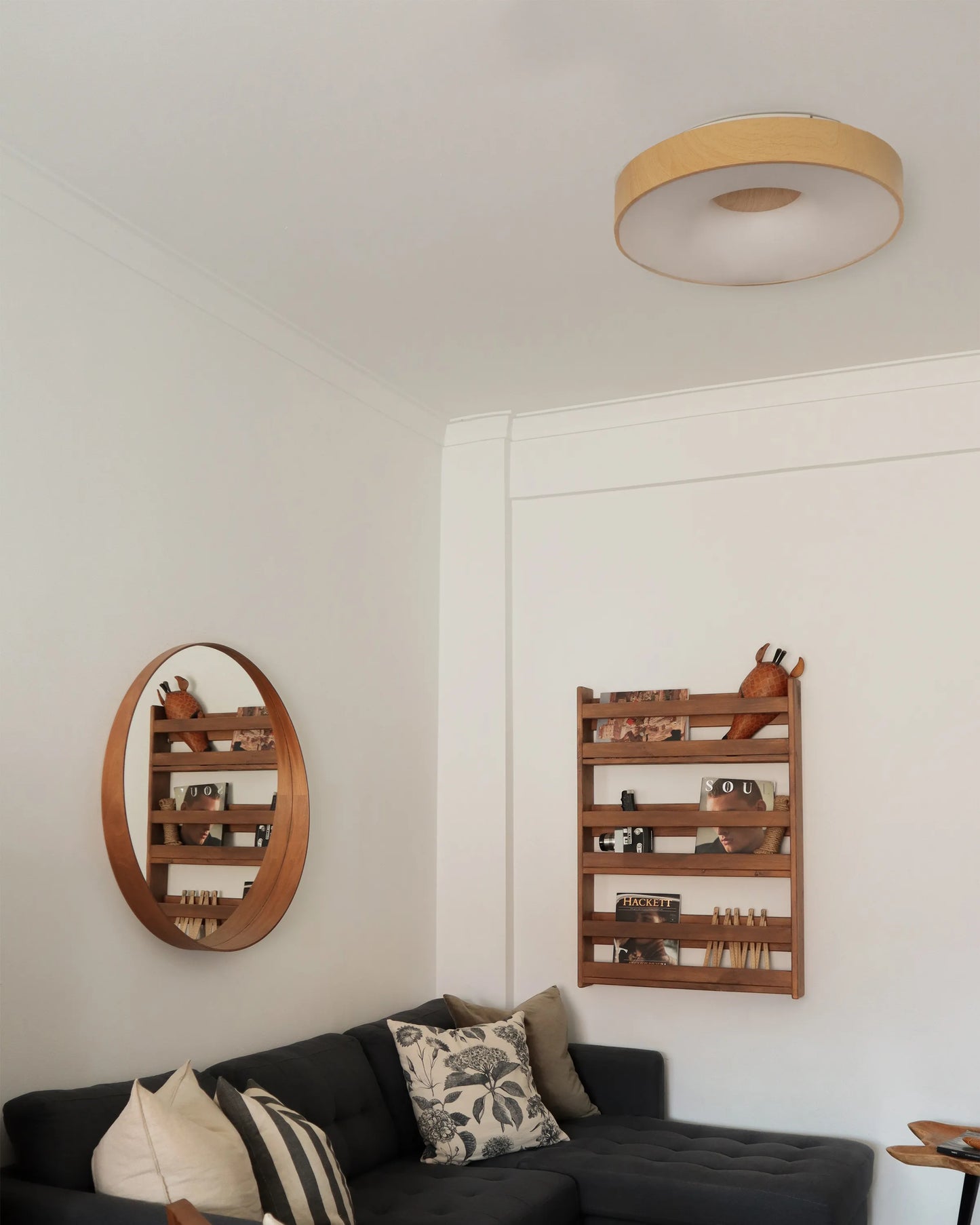  LED Ceiling Lamp BRAGOTO With Dimmer Metal Light Brown