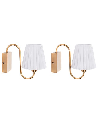  Set Of 2 Wall Lamps TOLKA Metal White