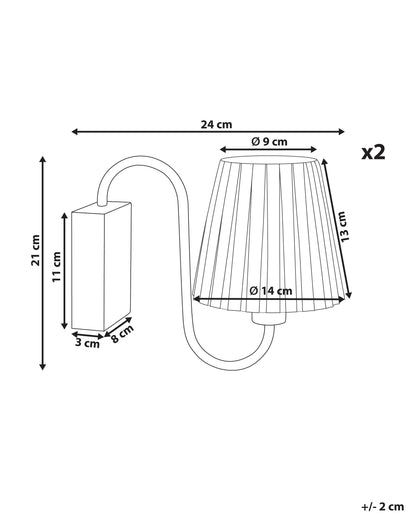  Set Of 2 Wall Lamps TOLKA Metal White