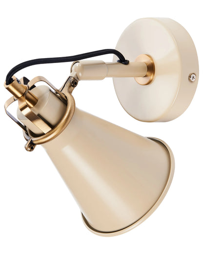 Set Of 2 Wall Lamps MOYOLA Adjustable Metal Beige