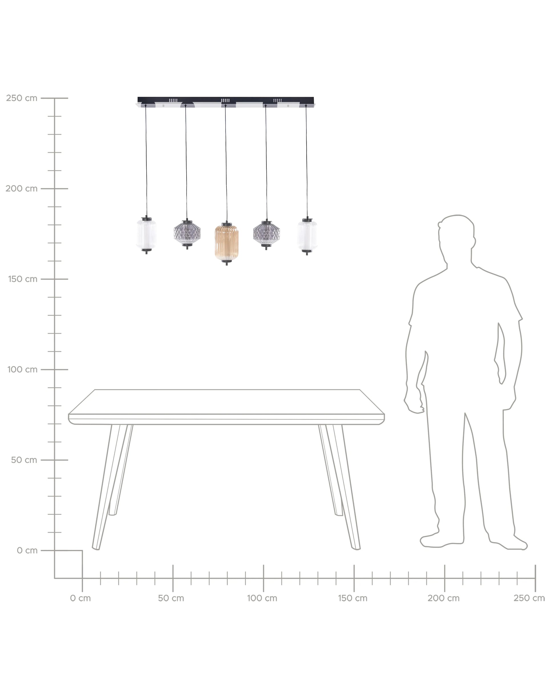  LED Pendant Lamp SULLANE LED Glass Multicolour