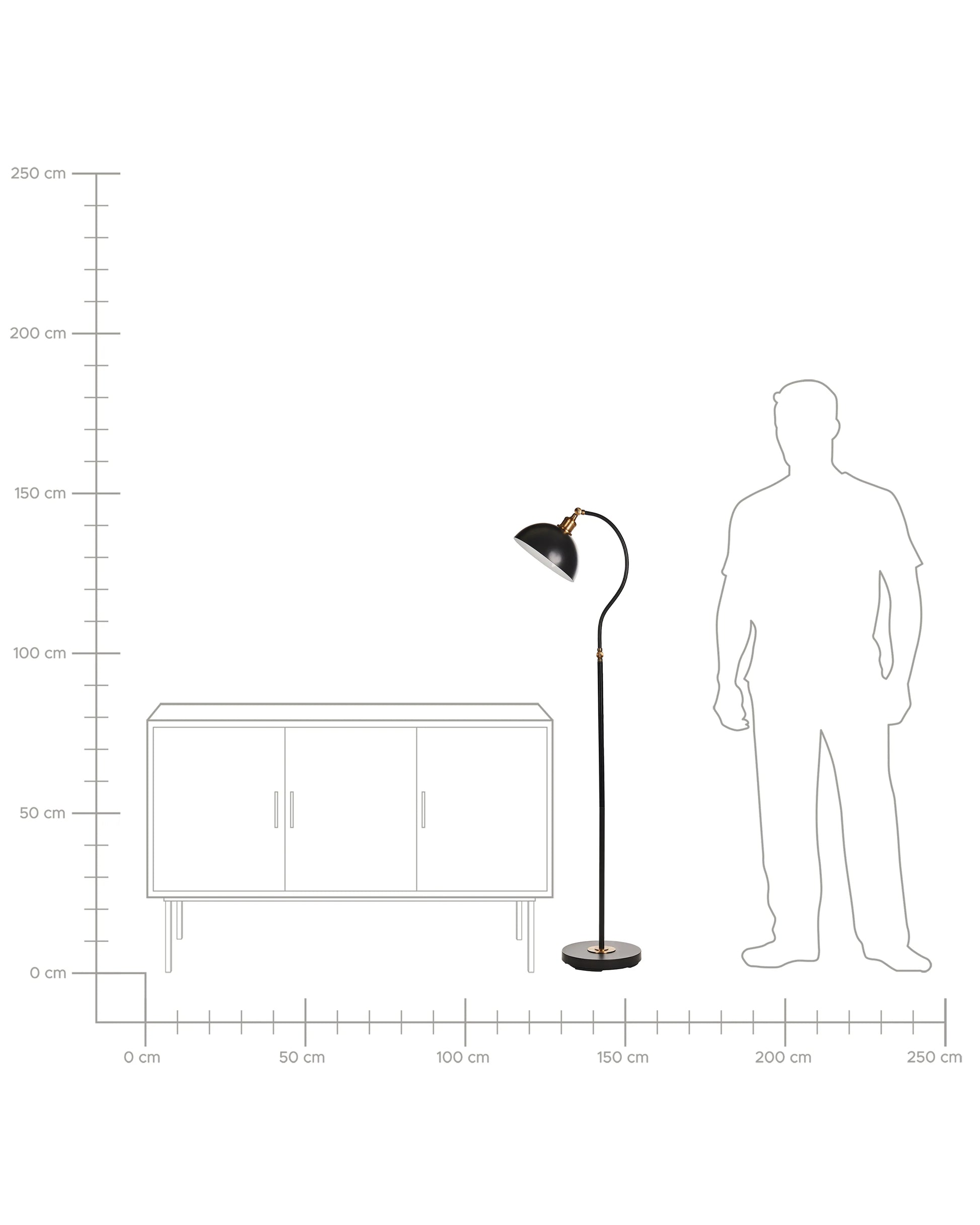  Floor Lamp LENNON Adjustable Metal Black