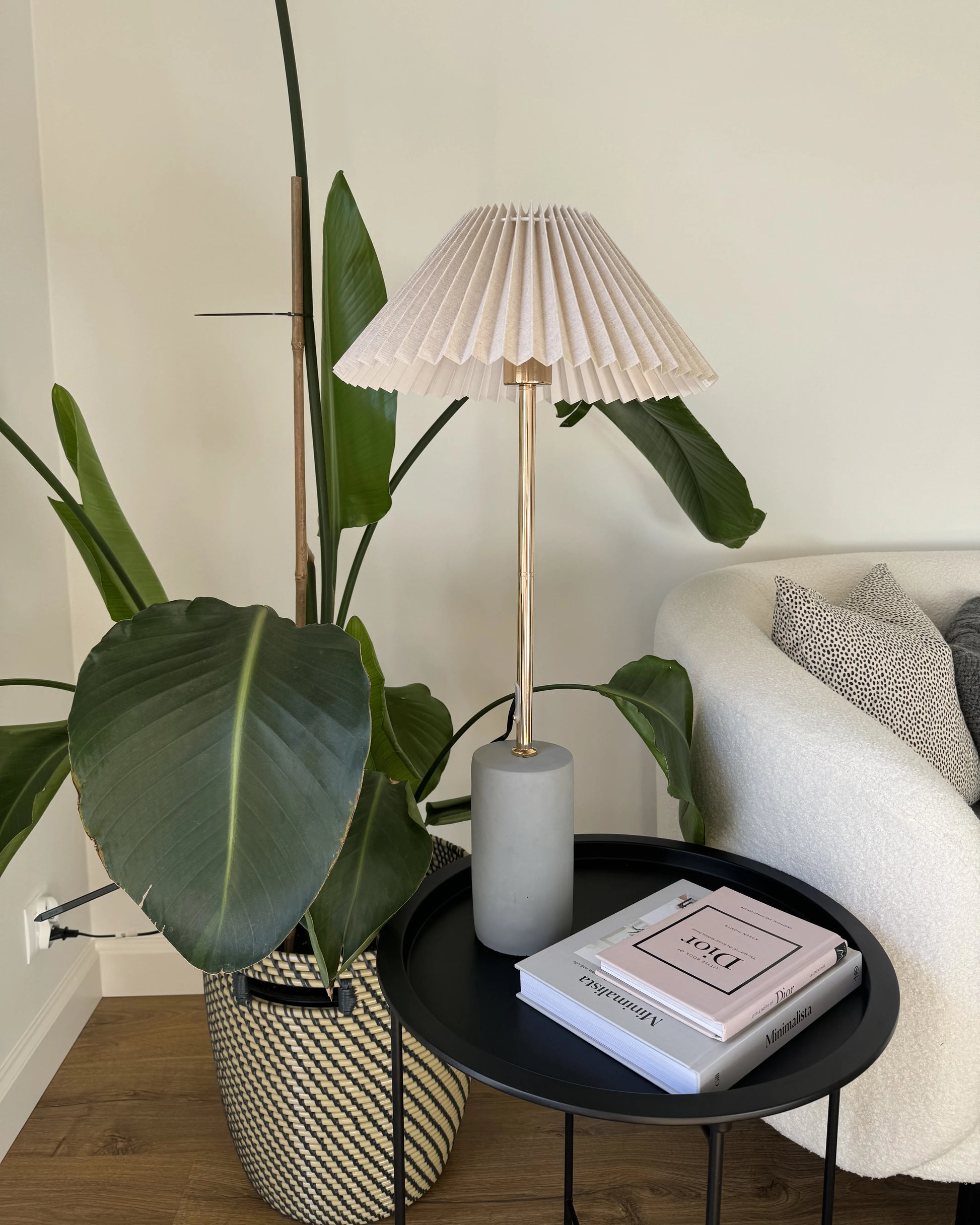  Table Lamp BALUARTE Faux Linen Beige