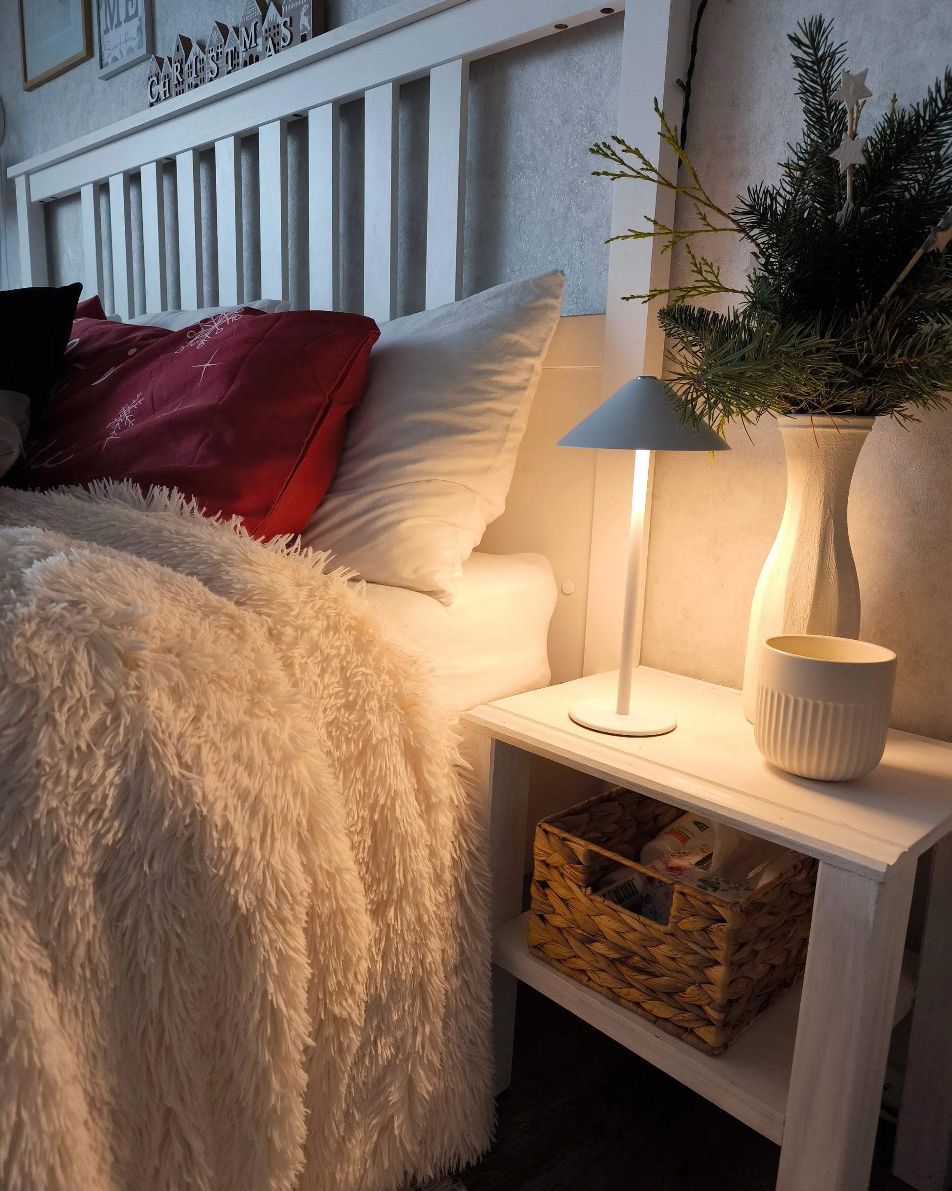  Wireless LED Table Lamp FRANCOLI With Dimmer Metal White