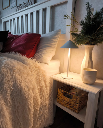  Wireless LED Table Lamp FRANCOLI With Dimmer Metal White