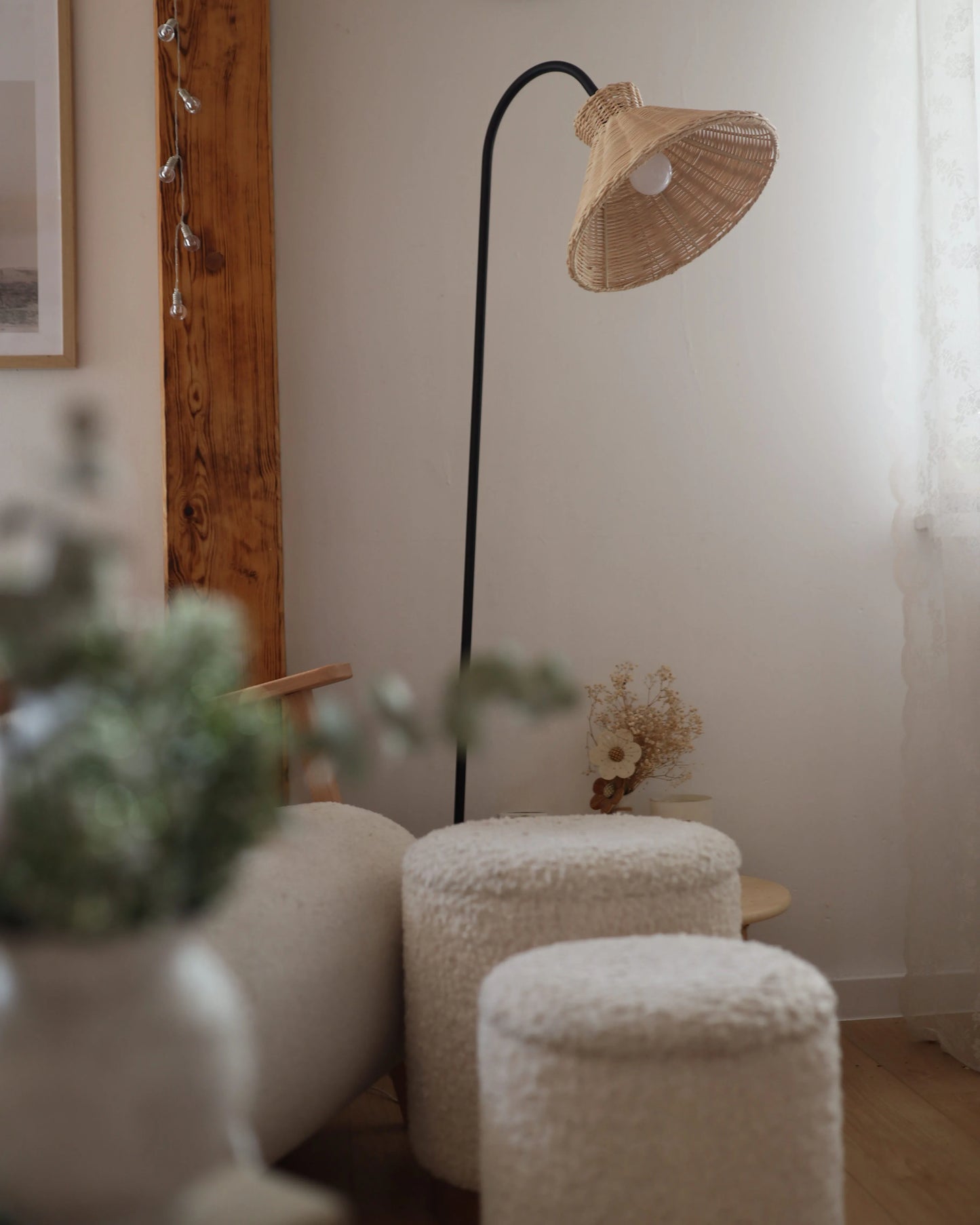  Floor Lamp KERIAN Rattan Natural