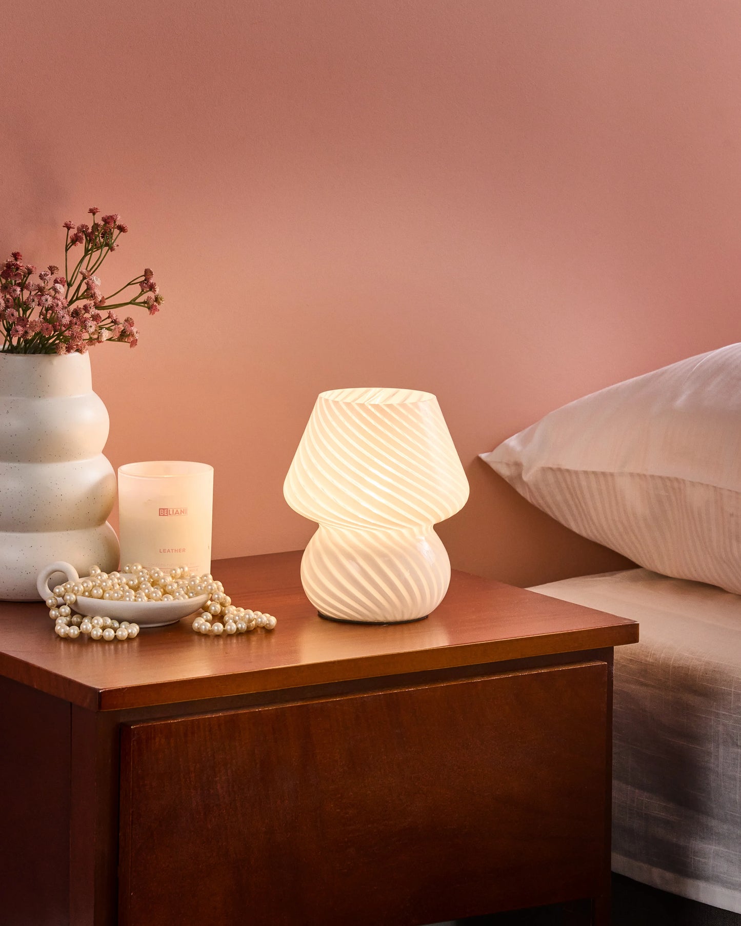  Table Lamp LOBO Glass White