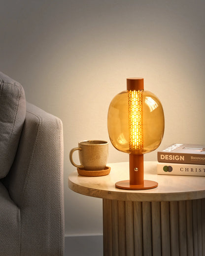  Wireless LED Table Lamp PULANGI With Dimmer Metal Brown