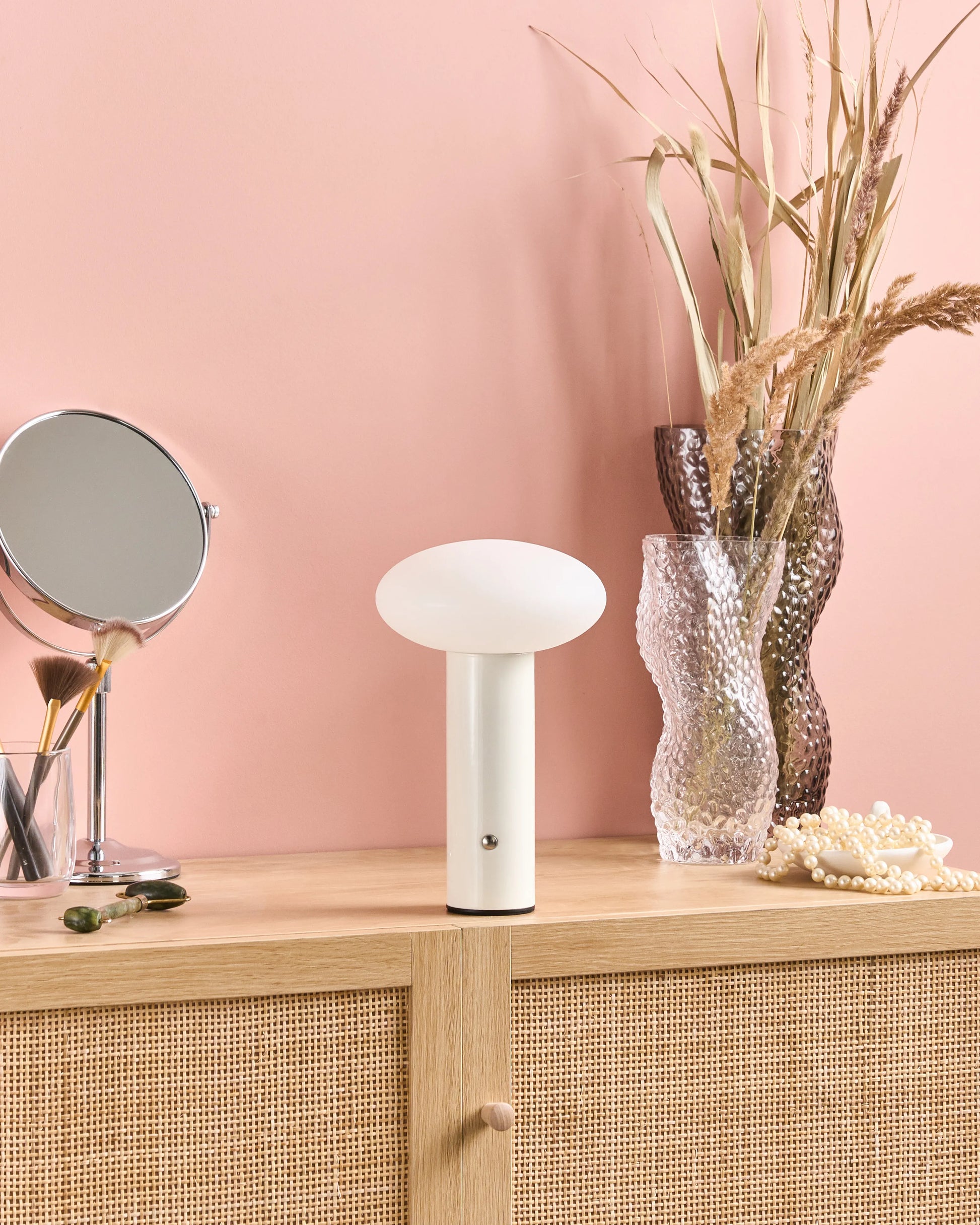  Wireless LED Table Lamp BUAYAN With Dimmer Metal White