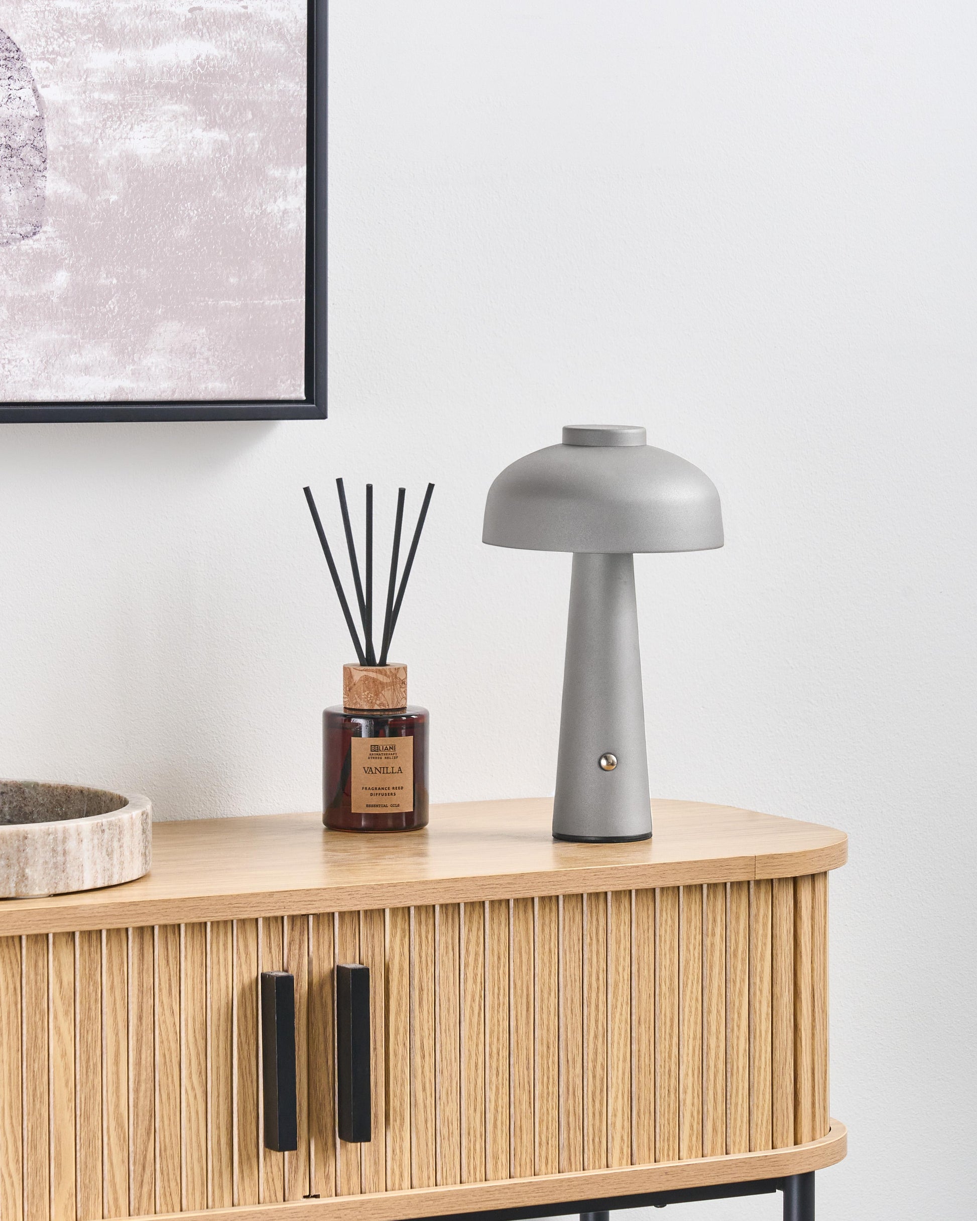  Wireless LED Table Lamp AGUSAN With Dimmer Metal Grey