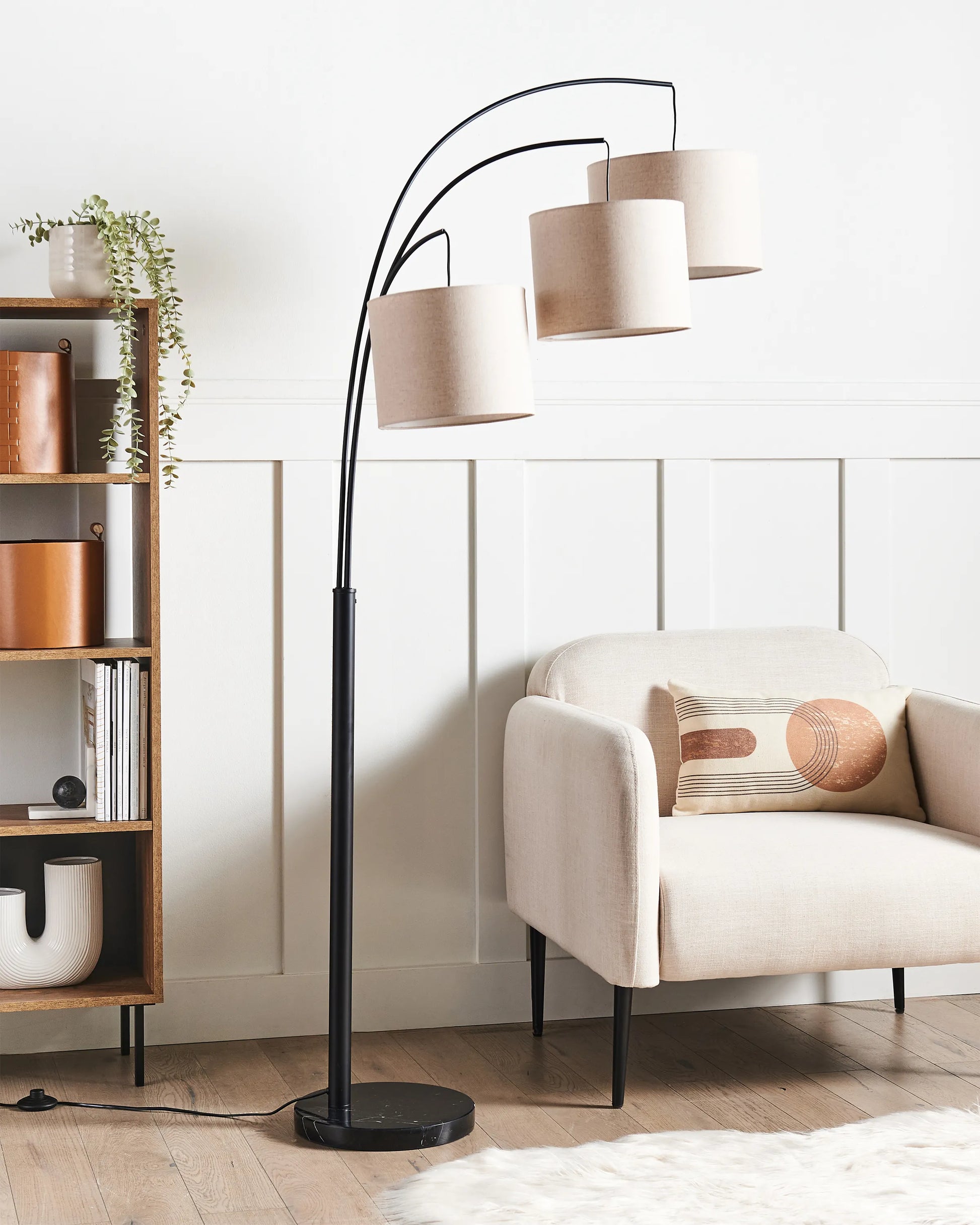  Floor Lamp CARONI Linen Beige