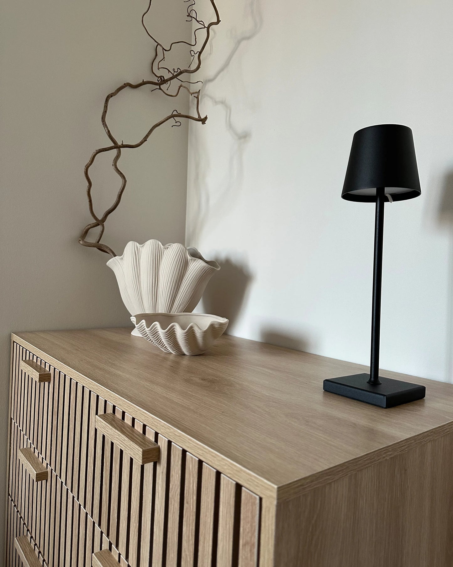  Wireless LED Table Lamp BACEIRO With Dimmer Metal Black