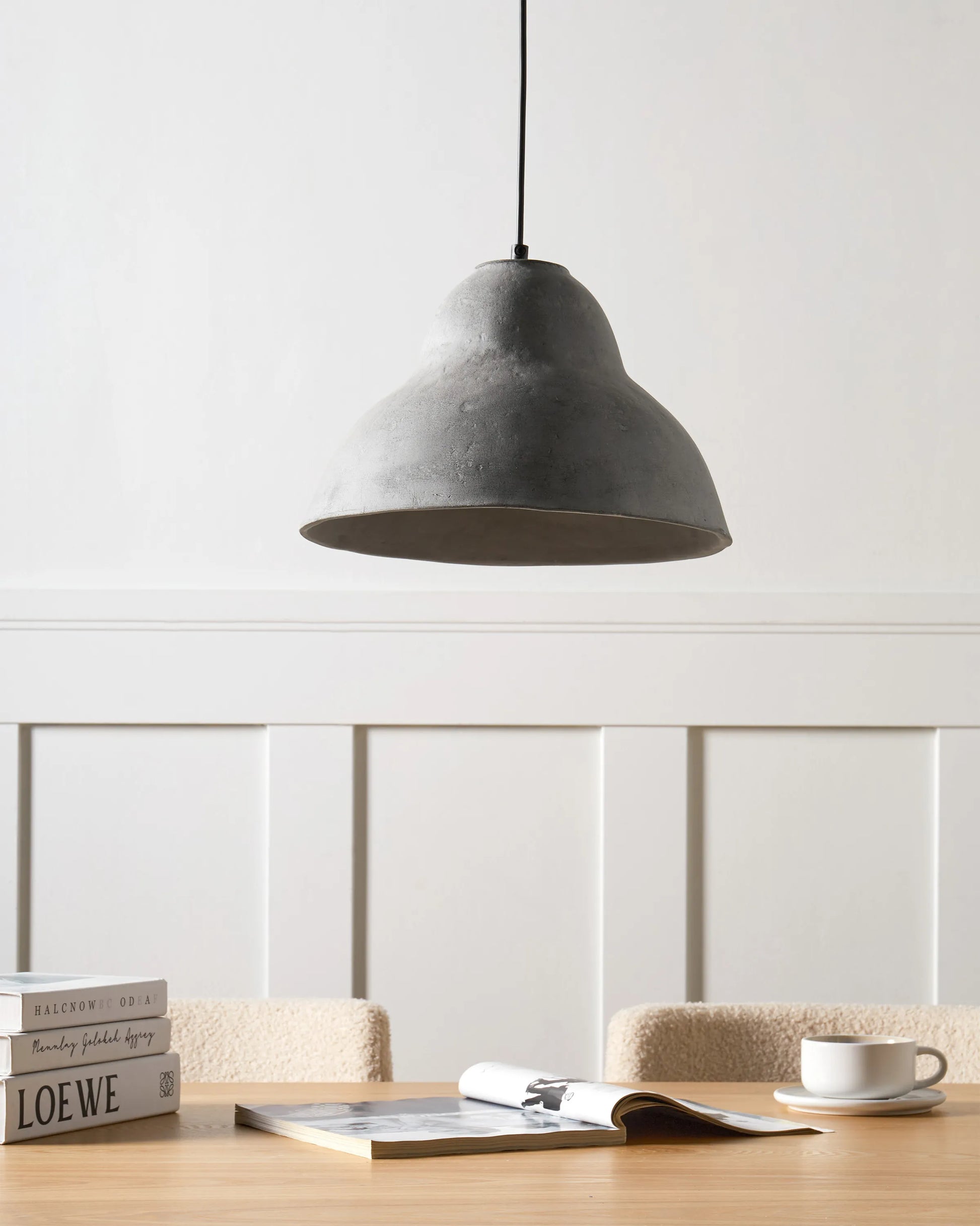  Pendant Lamp KABALEBO Papier-Mâché Grey