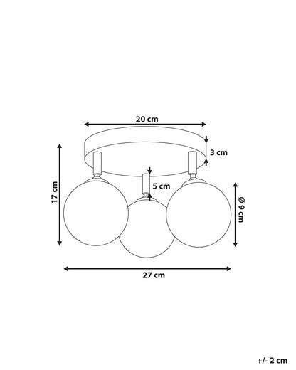  Ceiling Lamp MAVILLA Glass Brass