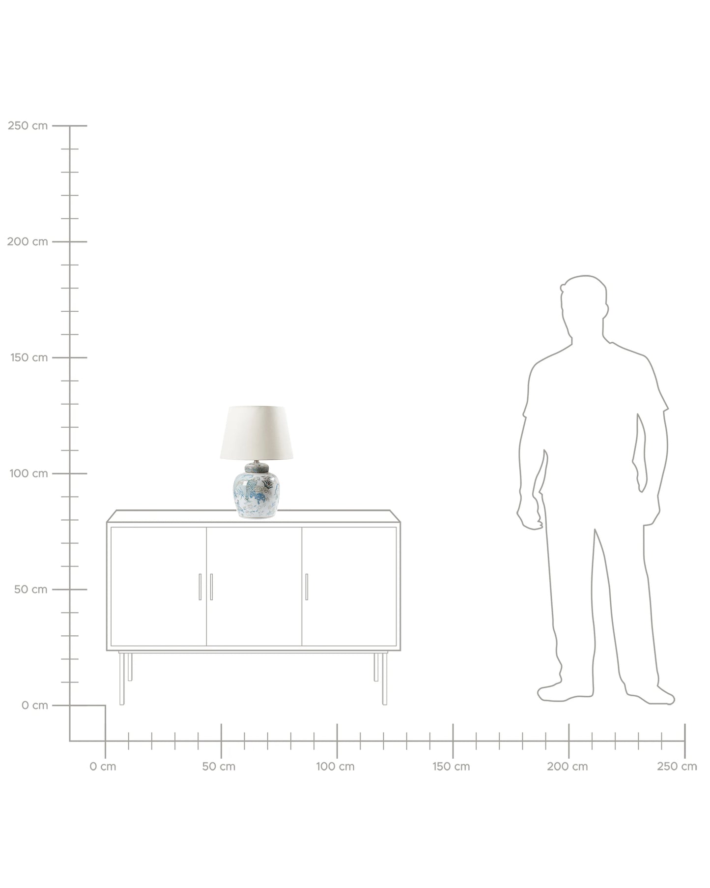  Table Lamp JAMAPA Porcelain White/ Blue