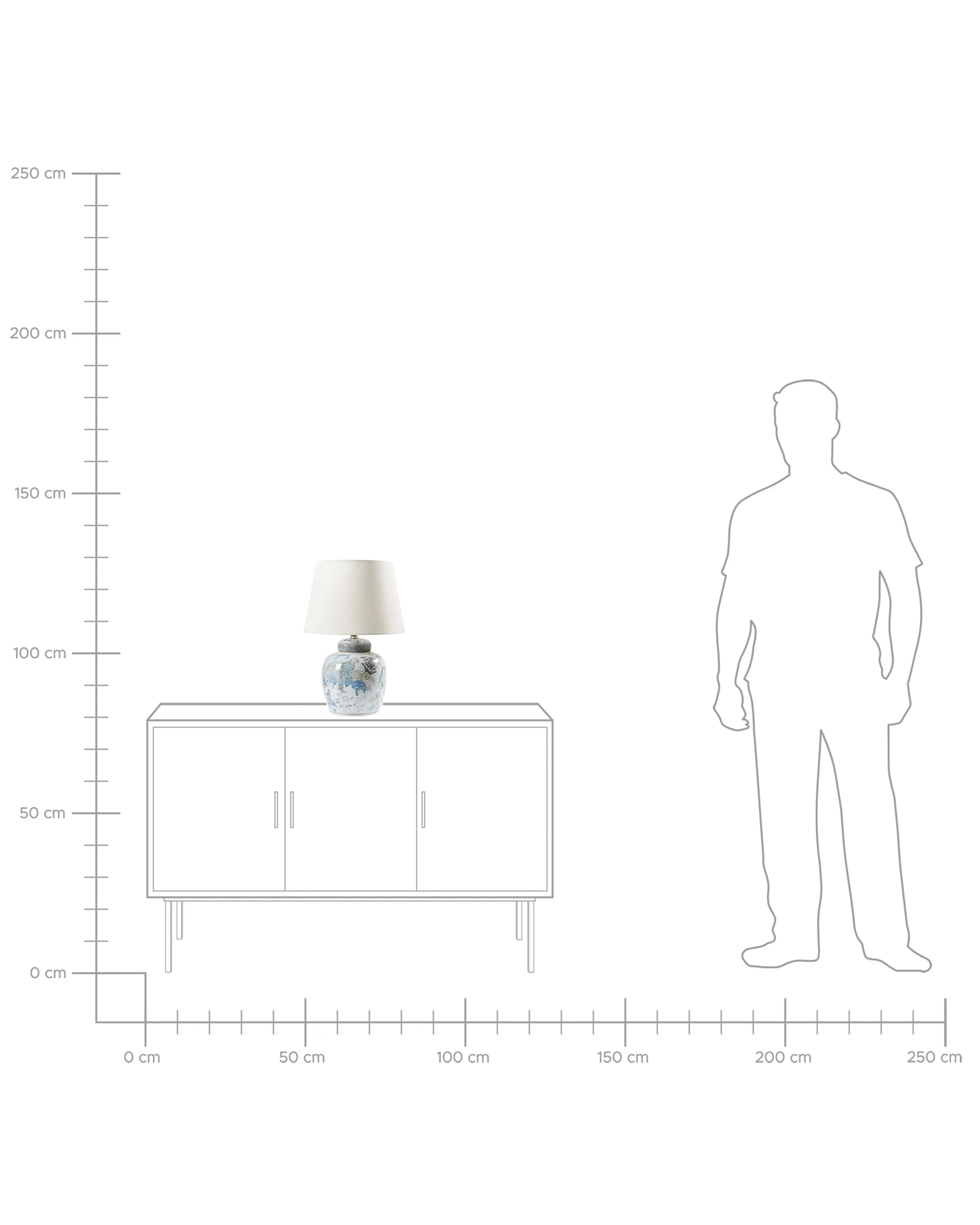  Table Lamp JAMAPA Porcelain White/ Blue