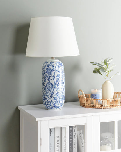  Table Lamp AIBONITO Porcelain White/ Blue