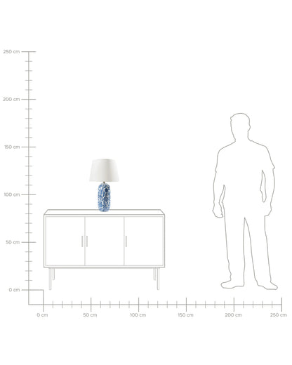  Table Lamp AIBONITO Porcelain White/ Blue