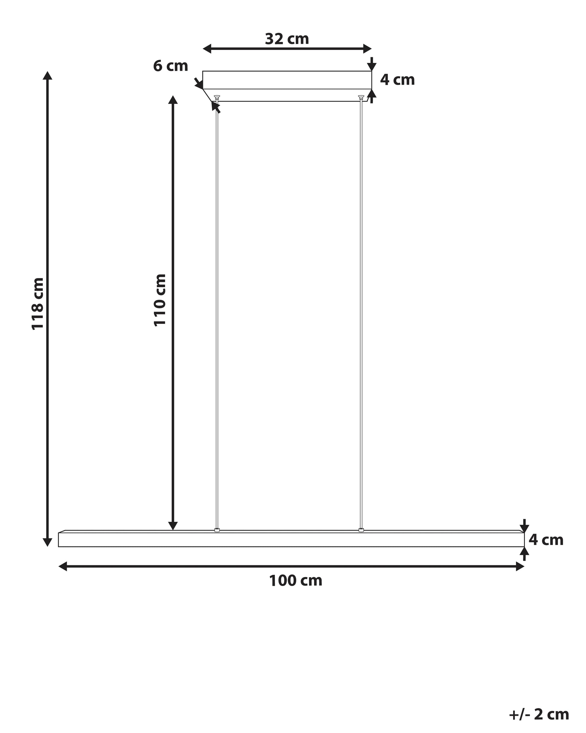  LED Pendant Lamp ARENAS With Remote Black