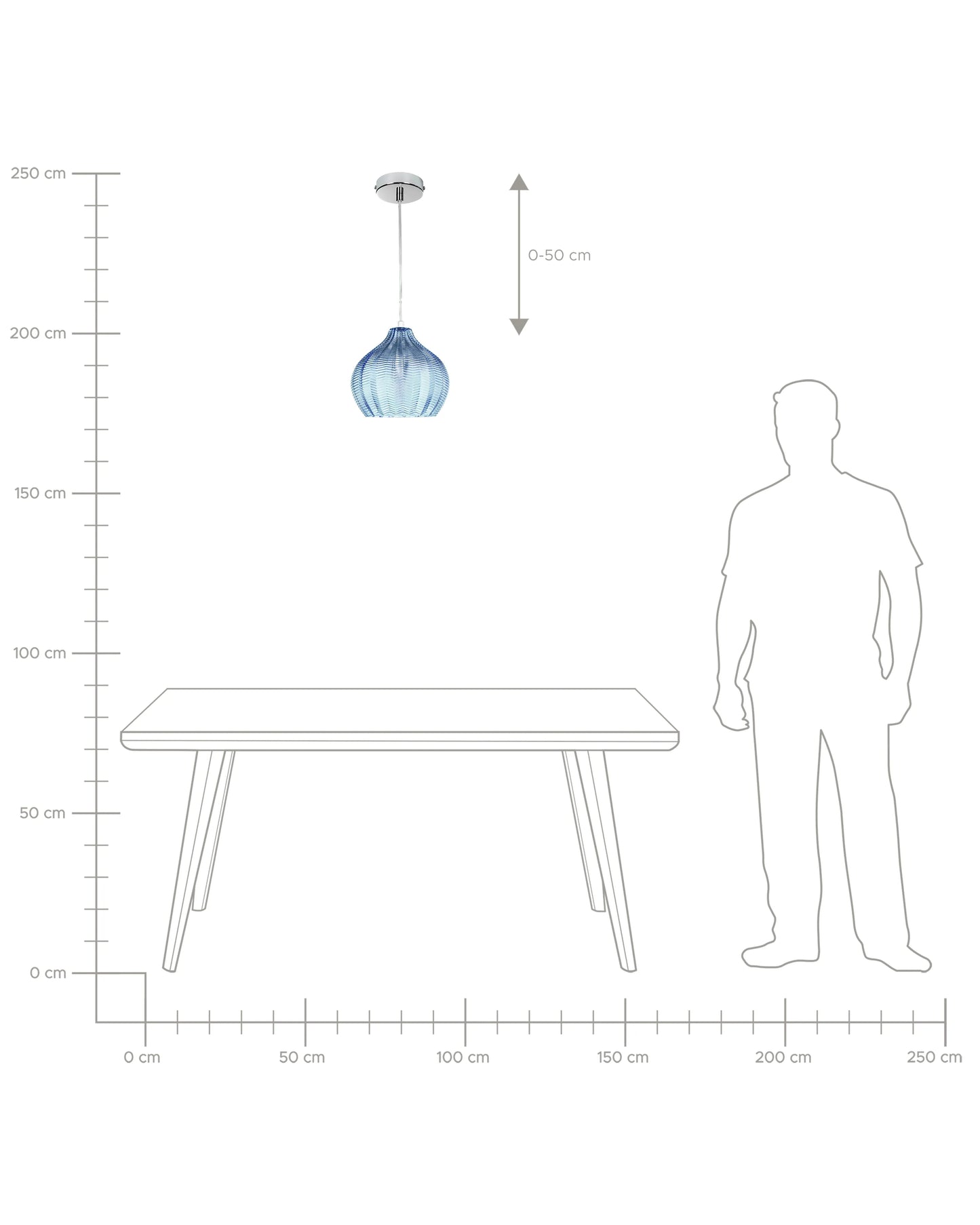  Pendant Lamp KEILA Glass Blue