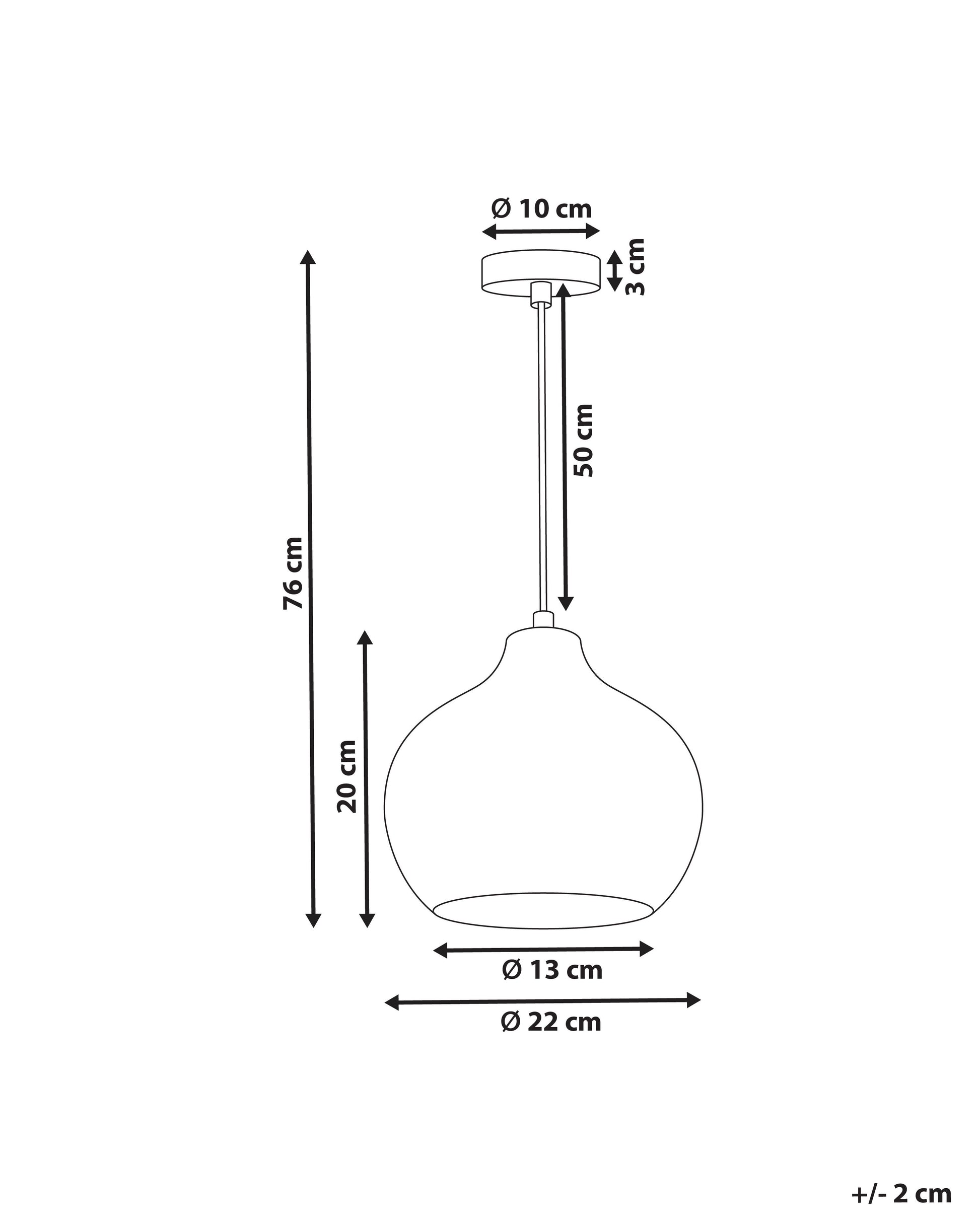  Pendant Lamp KEILA Glass Blue