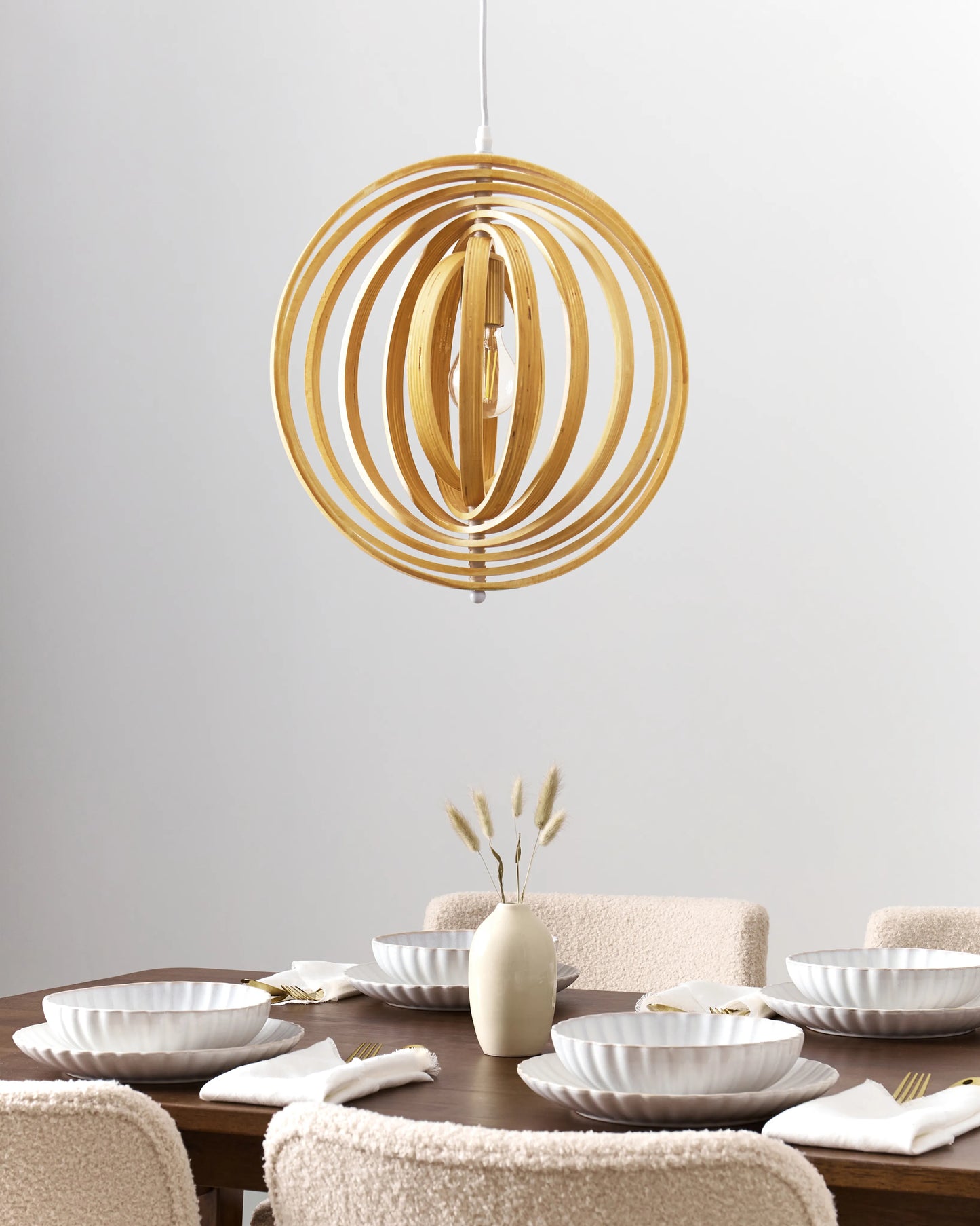  Pendant Lamp MURRELL Poplar Wood Light Brown