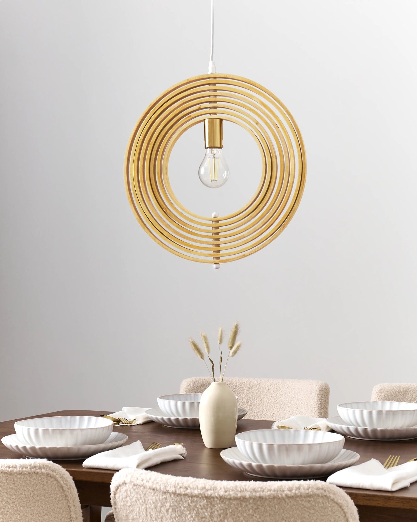  Pendant Lamp MURRELL Poplar Wood Light Brown