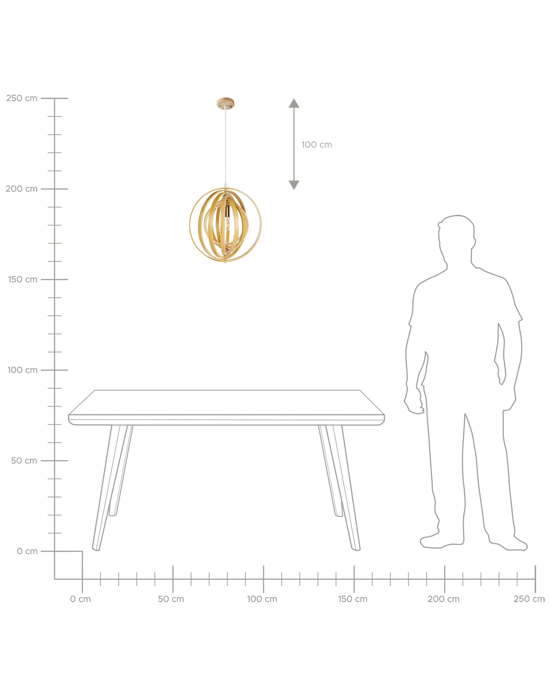  Pendant Lamp MURRELL Poplar Wood Light Brown