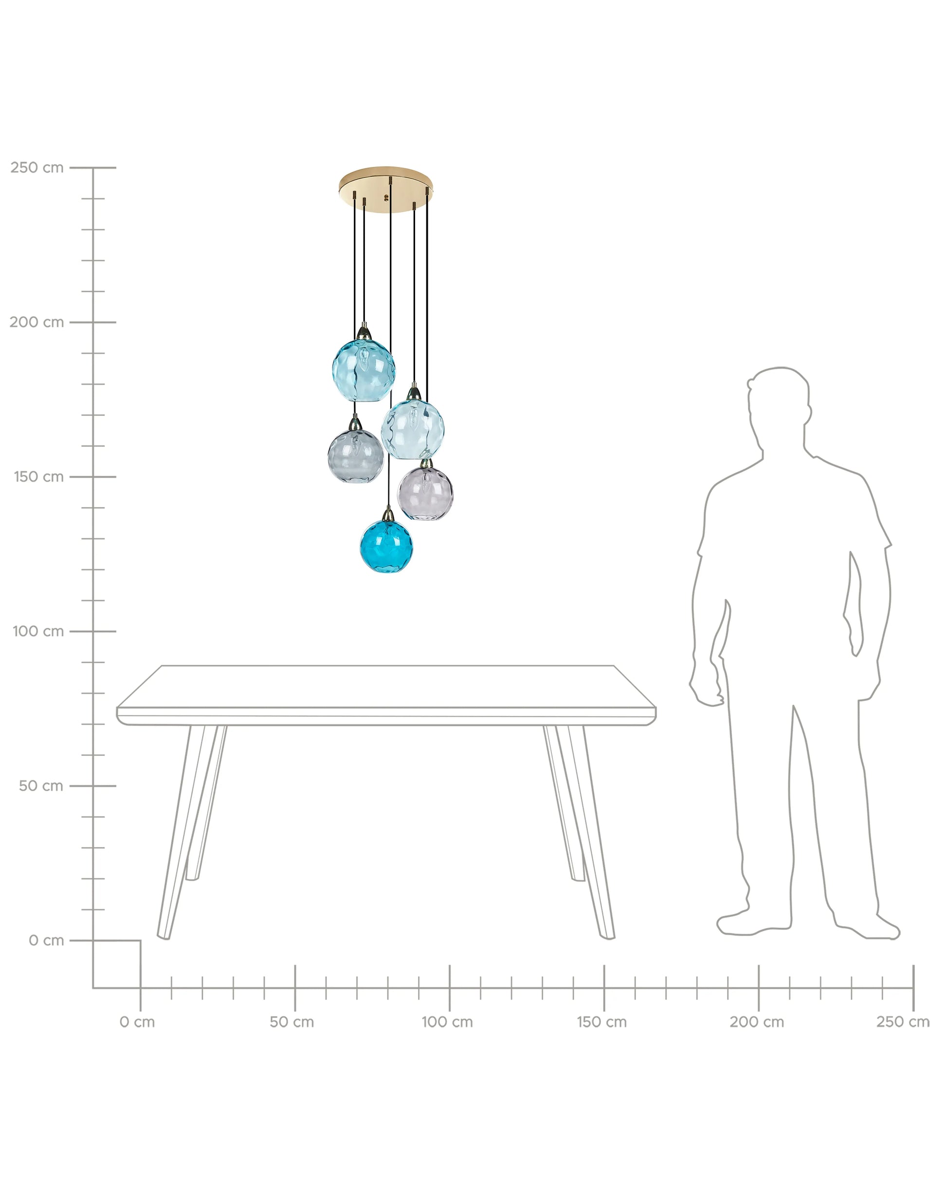  Pendant Lamp PABELLON Glass Blue