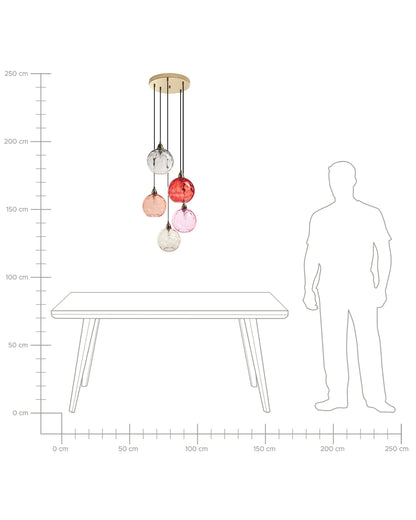  Pendant Lamp PABELLON Glass Red