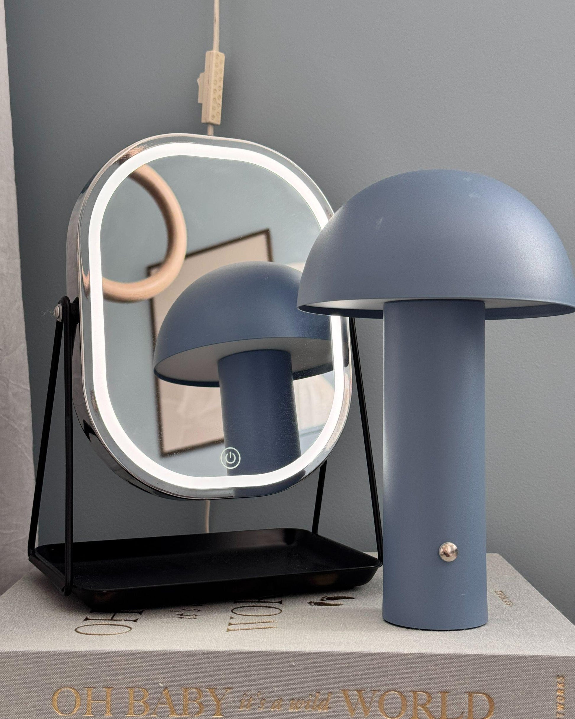  Wireless LED Table Lamp BOJO With Dimmer Metal Blue