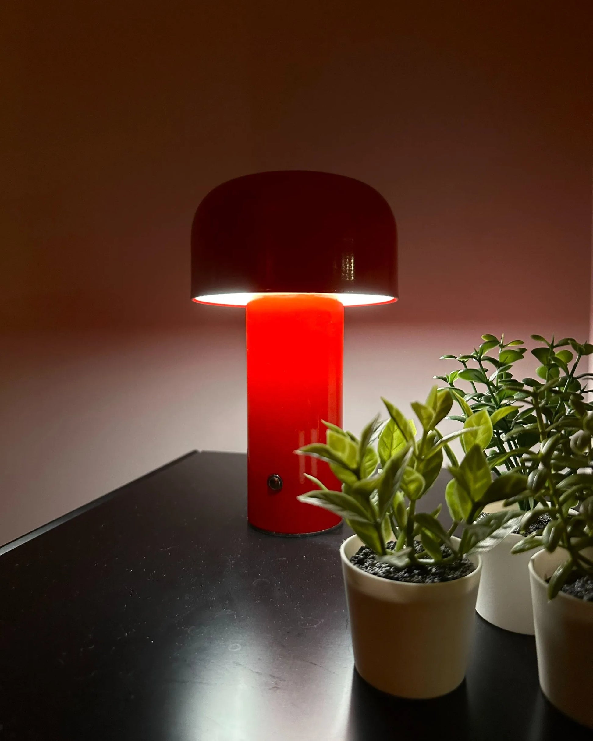  Wireless LED Table Lamp BESOS With Dimmer Metal Red