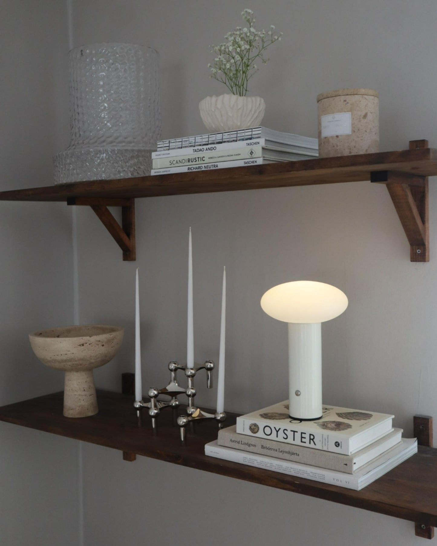  Wireless LED Table Lamp BUAYAN With Dimmer Metal White