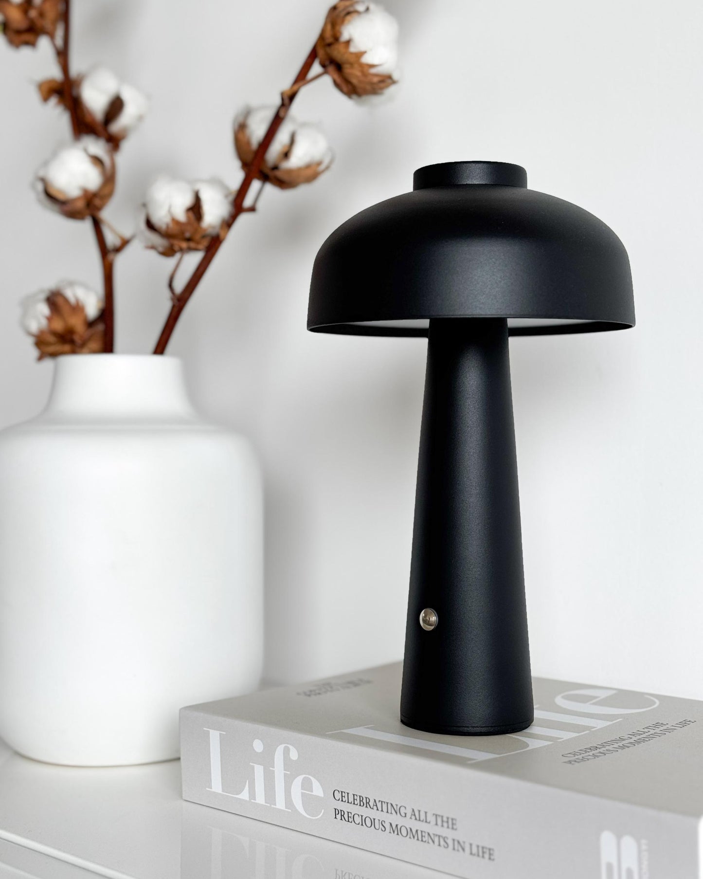  Wireless LED Table Lamp AGUSAN With Dimmer Metal Black