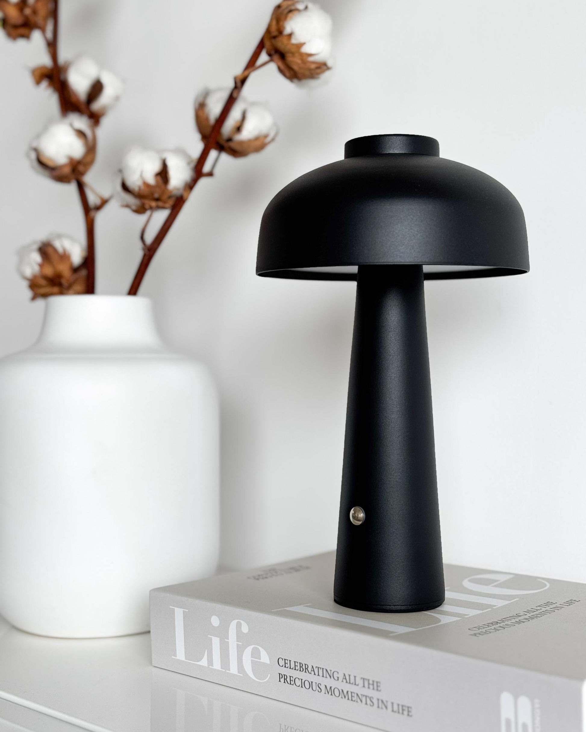  Wireless LED Table Lamp AGUSAN With Dimmer Metal Black