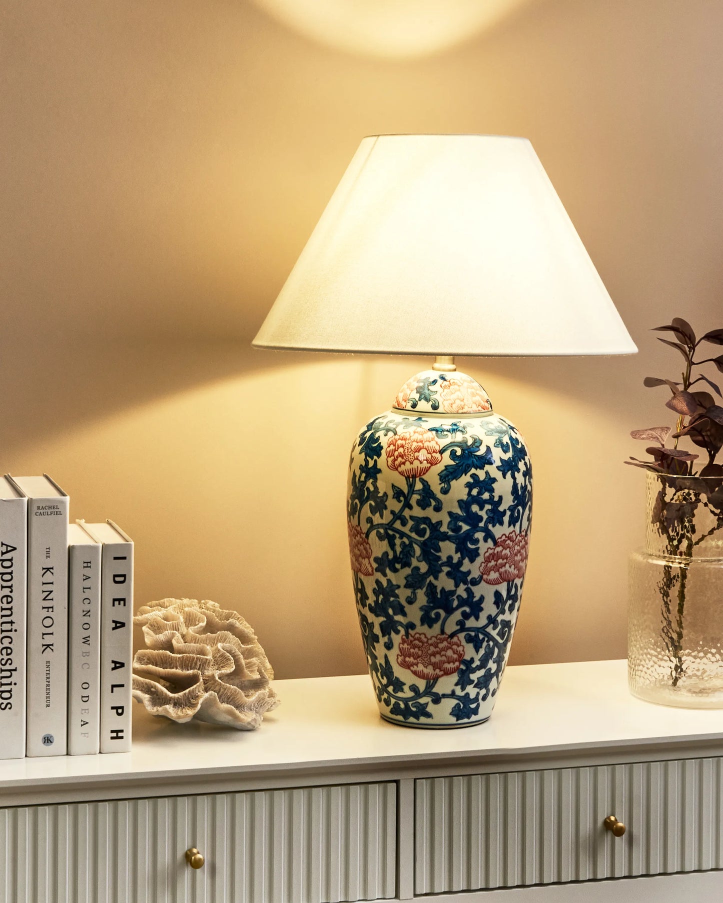  Table Lamp VERUSA Porcelain White/ Blue