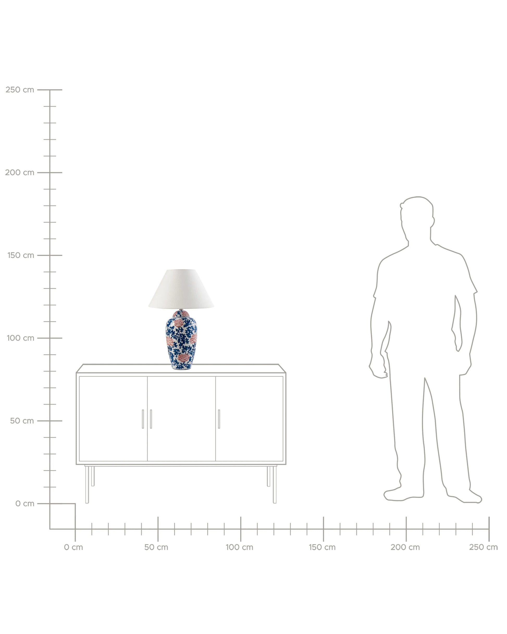  Table Lamp VERUSA Porcelain White/ Blue