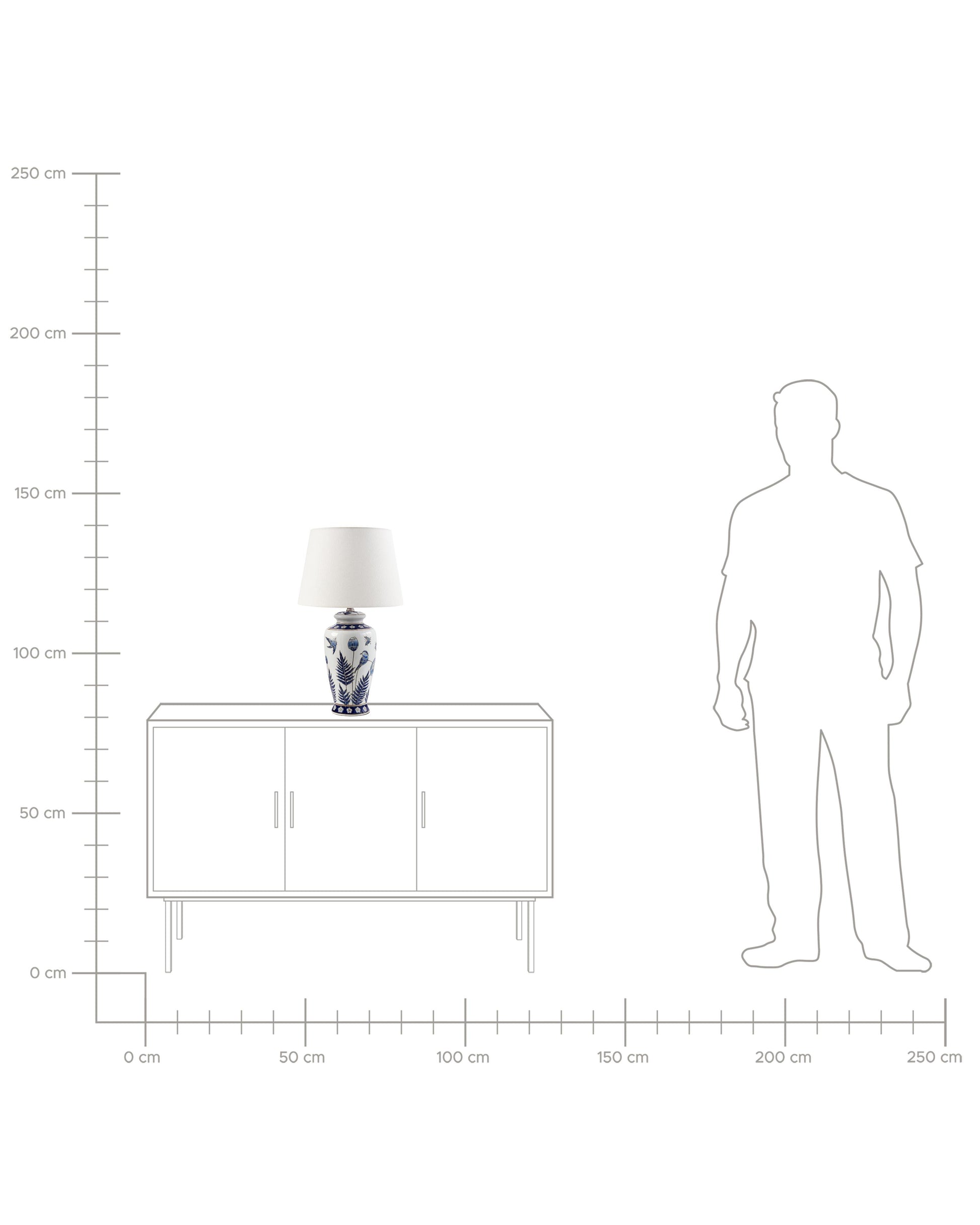  Table Lamp BIJELA Porcelain White/ Blue