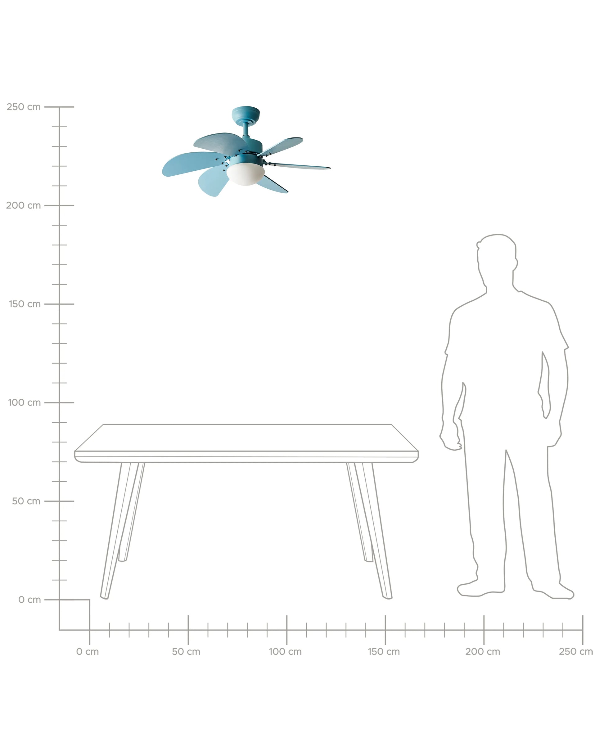  Ceiling Fan With Light LOGAR With Remote LED Blue