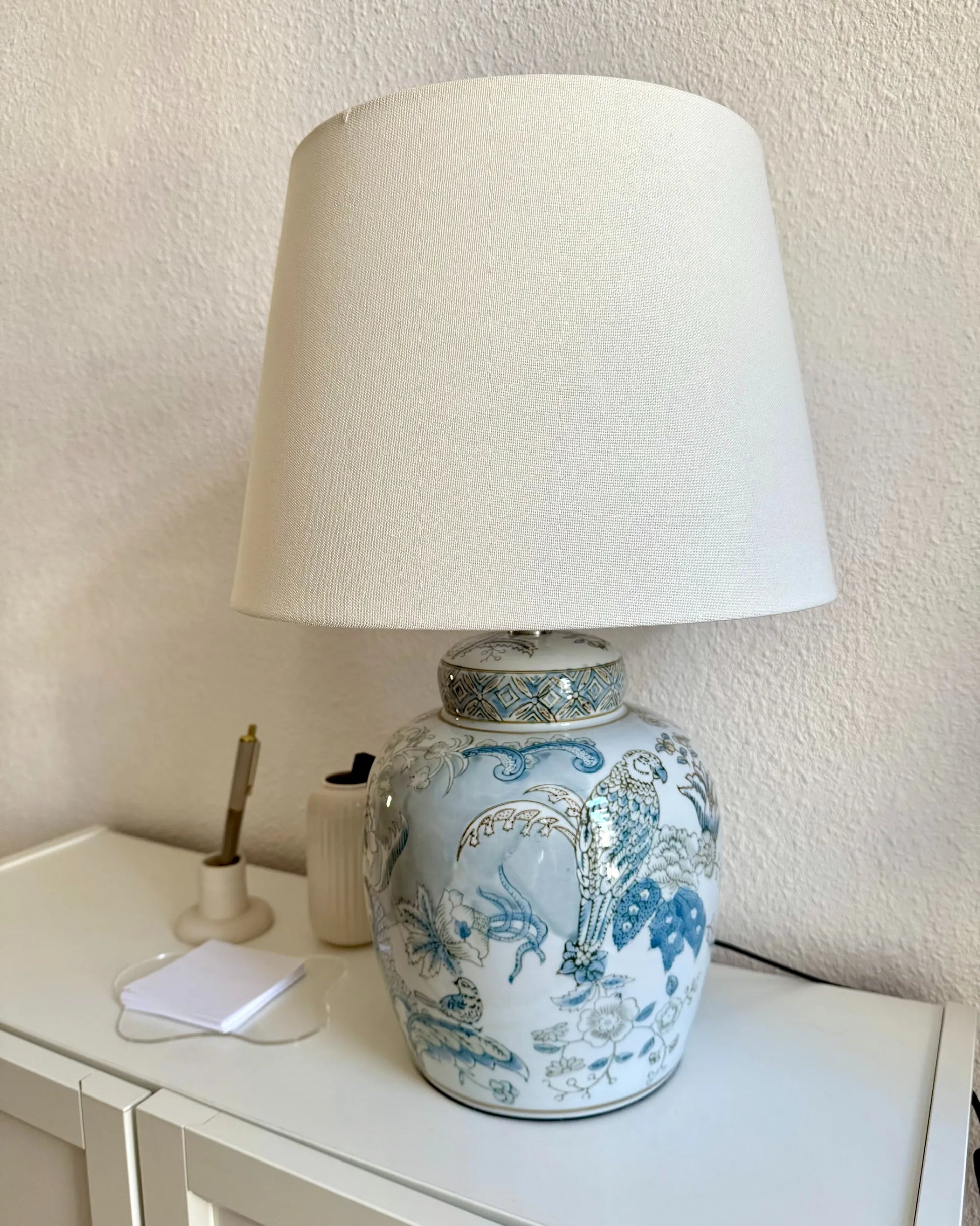 Table Lamp JAMAPA Porcelain White/ Blue