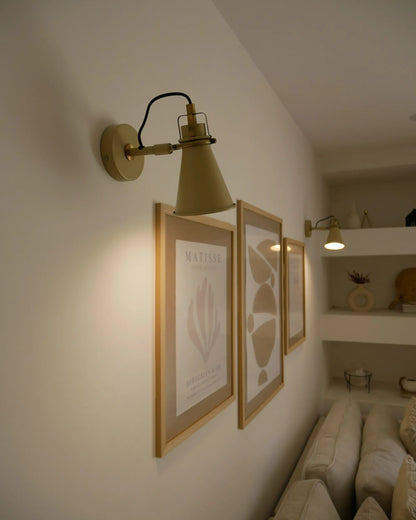  Set Of 2 Wall Lamps MOYOLA Adjustable Metal Beige