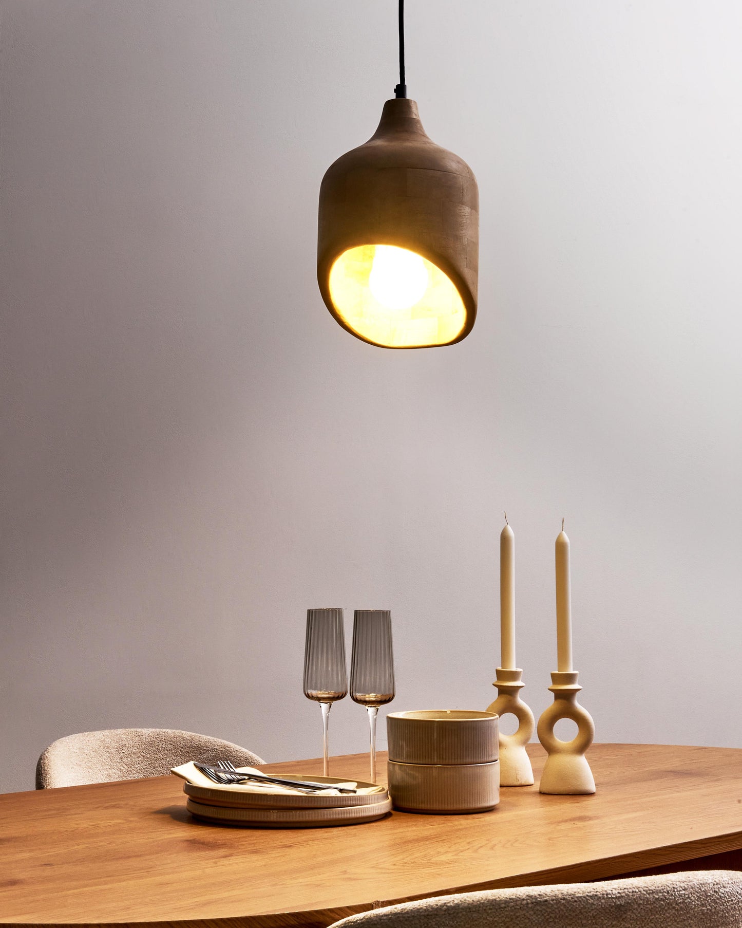  Pendant Lamp GANDAKI Mango Wood Light Brown