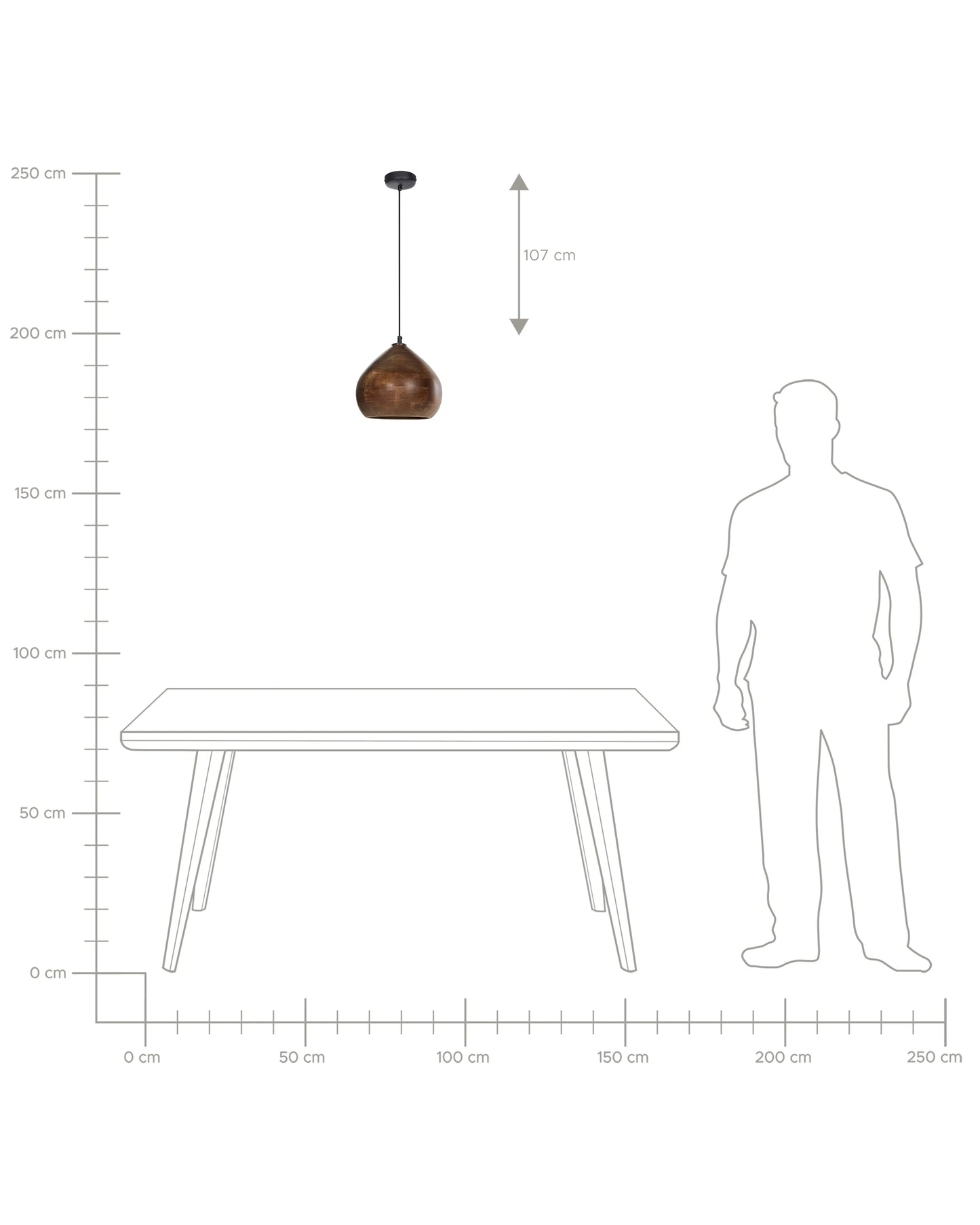  Pendant Lamp SANYATI Mango Wood Dark Brown