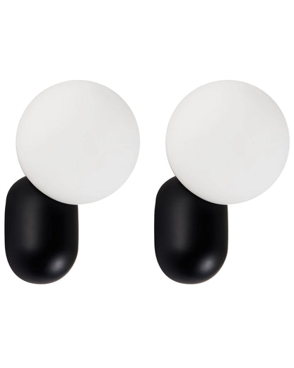  Set Of 2 Wall Lamps HELME Black