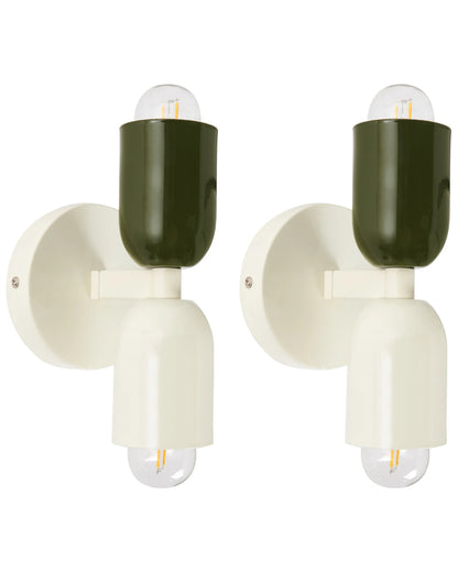  Set Of 2 Wall Lamps TOPI Metal Off-White