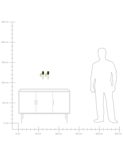  Set Of 2 Wall Lamps TOPI Metal Off-White