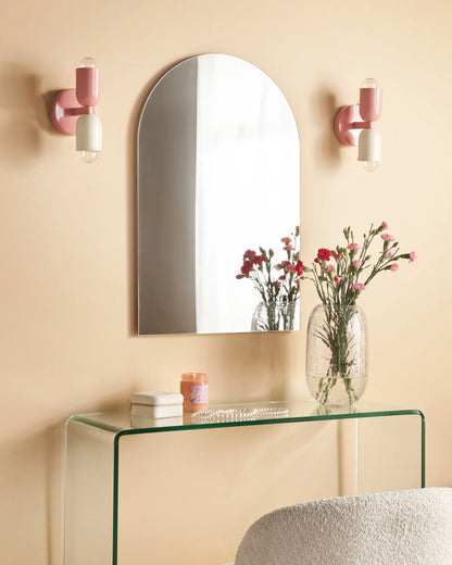  Set Of 2 Wall Lamps TOPI Metal Pastel Pink