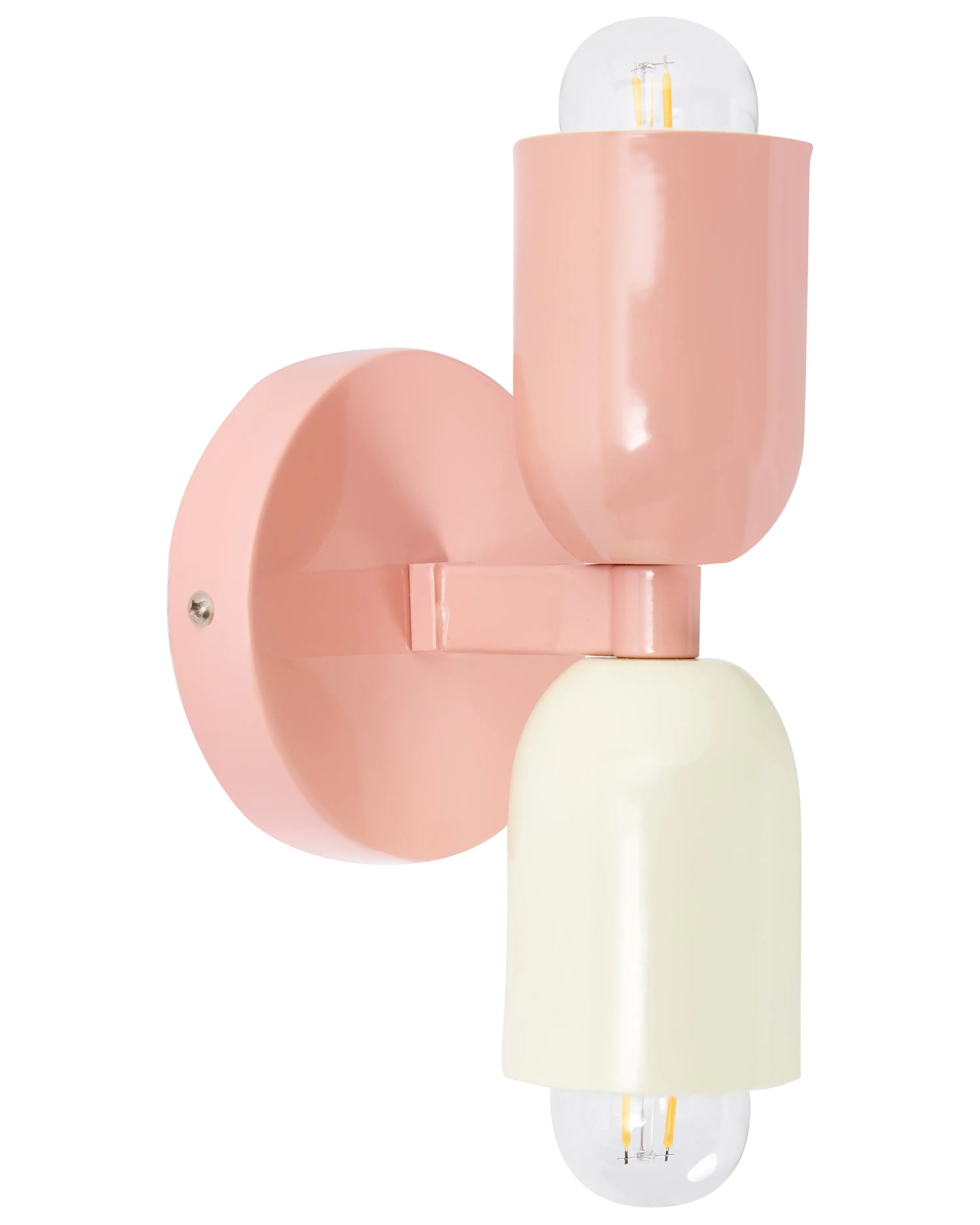  Set Of 2 Wall Lamps TOPI Metal Pastel Pink
