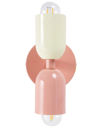  Set Of 2 Wall Lamps TOPI Metal Pastel Pink